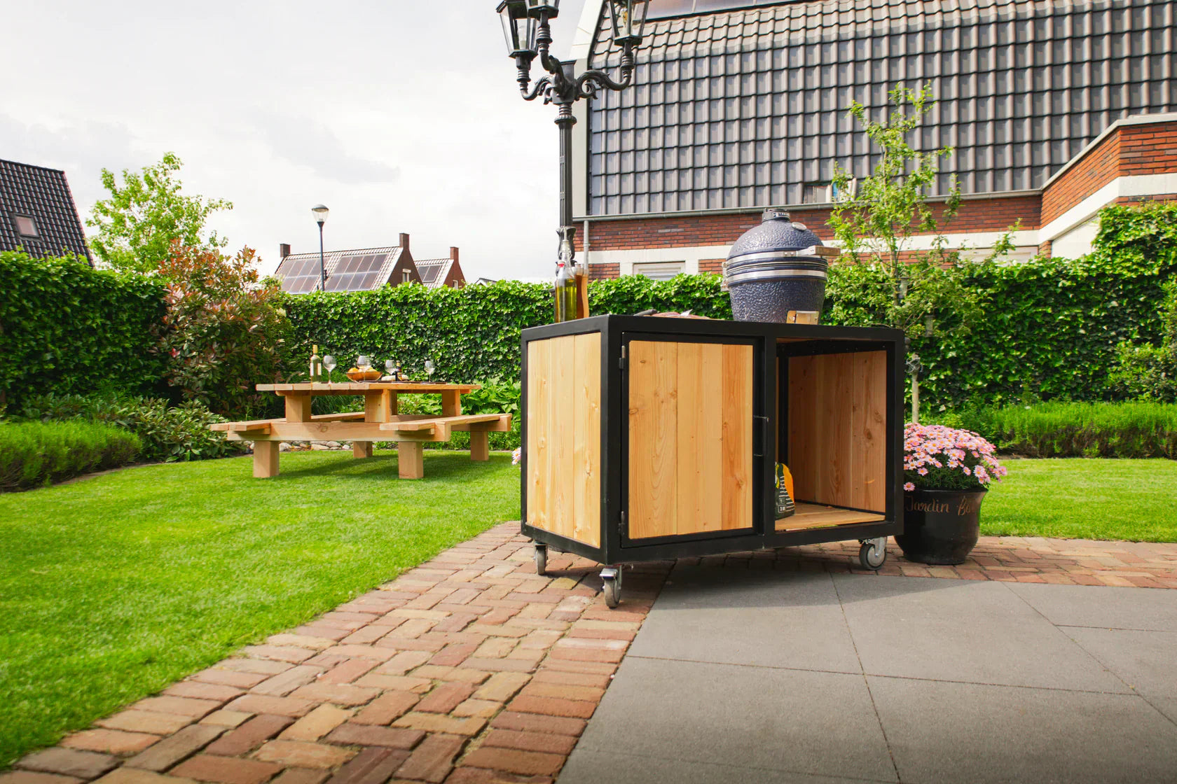 Big Green Egg buitenkeuken van hout