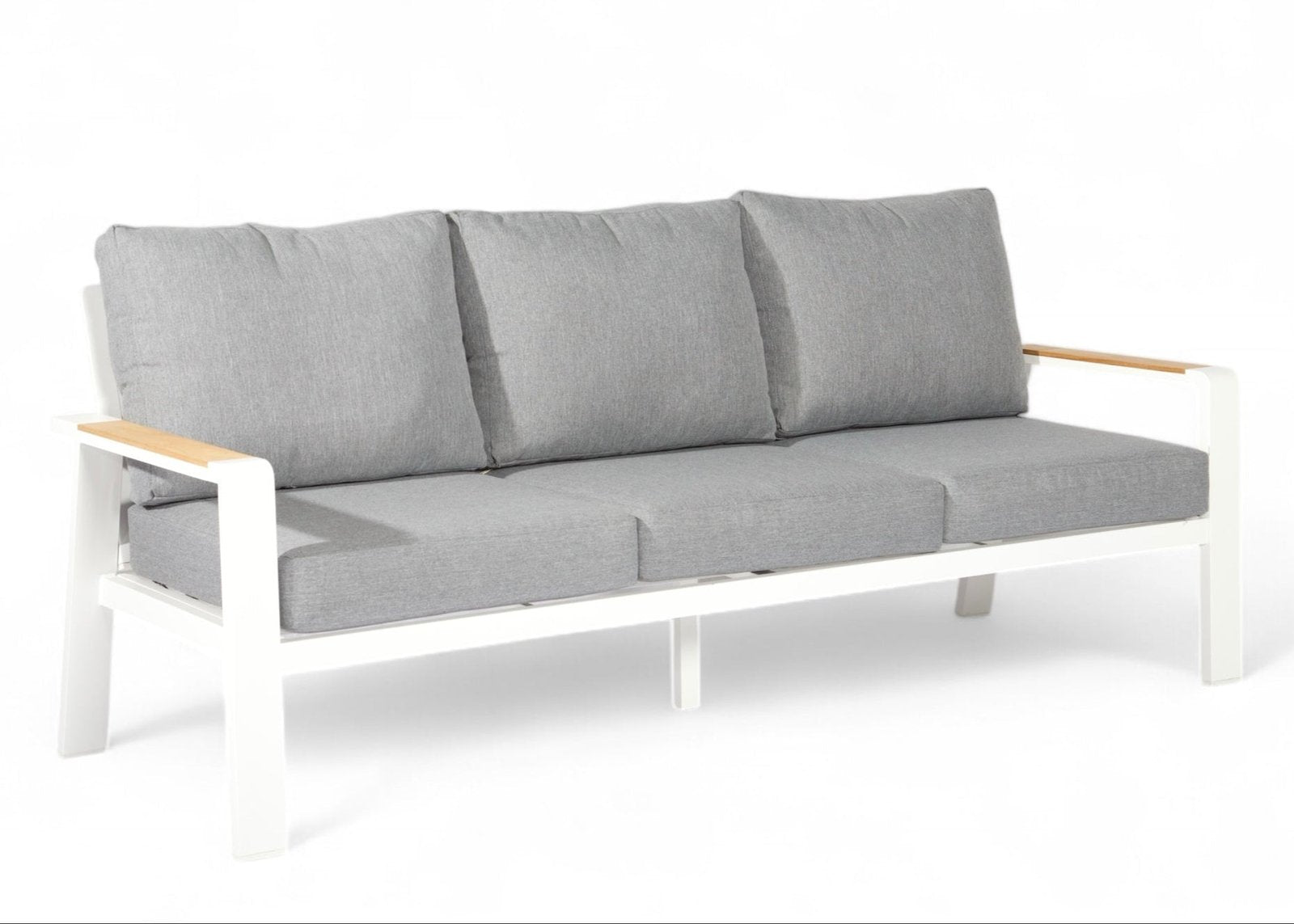 Aluminium stoel-bank loungeset – Wit –