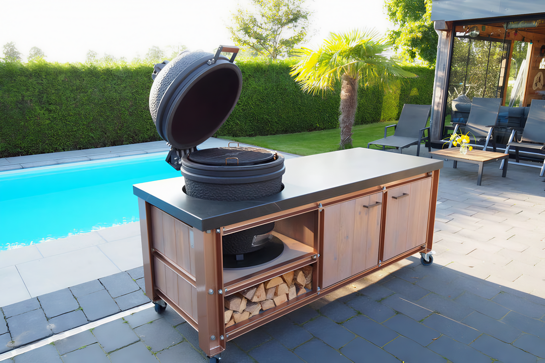 Big green egg buiten keuken