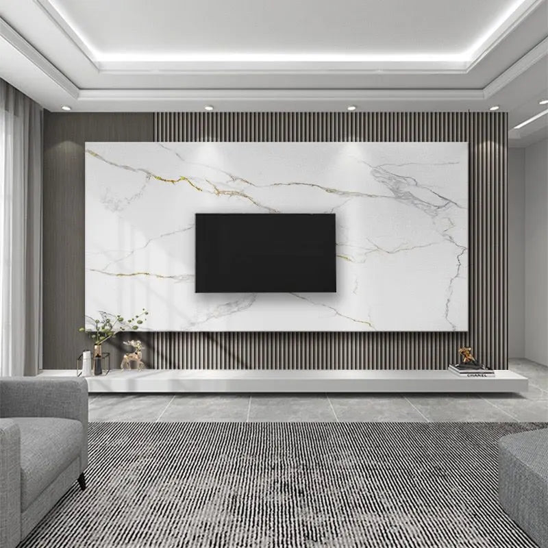 „Gold-Weiß“ – Marmor-Wandpaneel 122×260 cm
