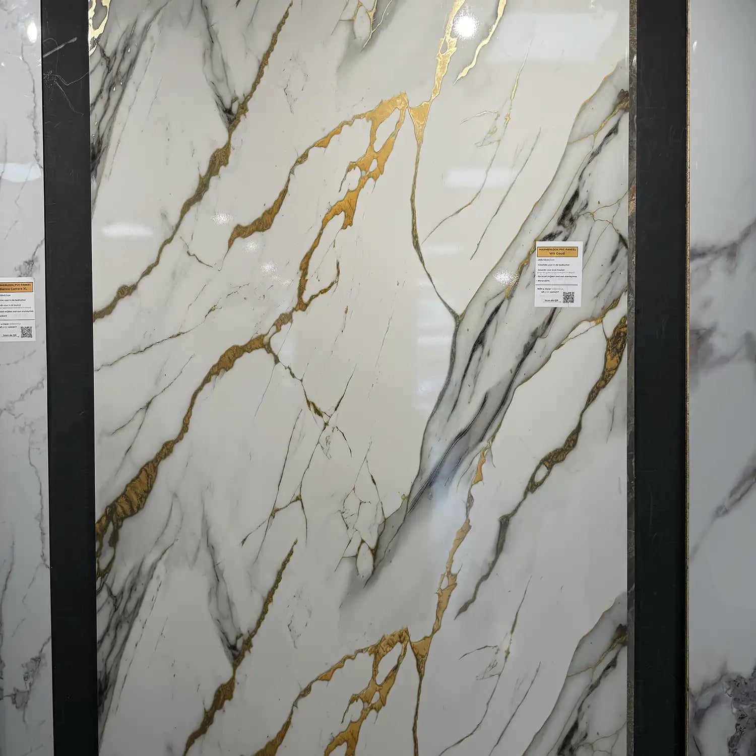 „Gold-Weiß“ – Marmor-Wandpaneel 122×260 cm