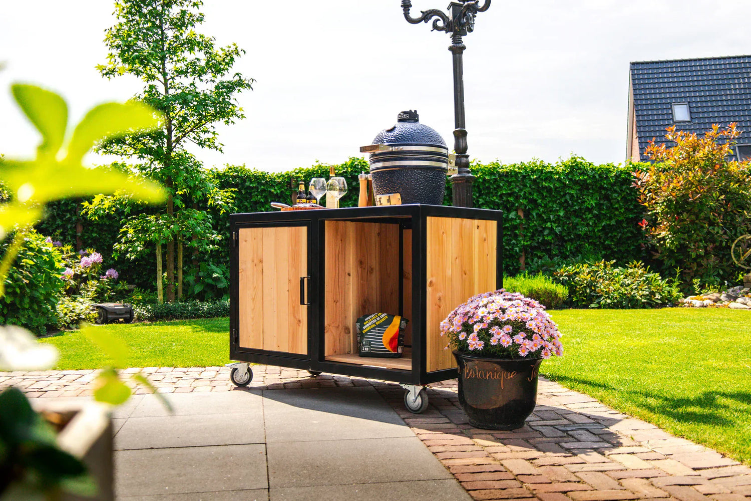 Big Green Egg buitenkeuken van hout