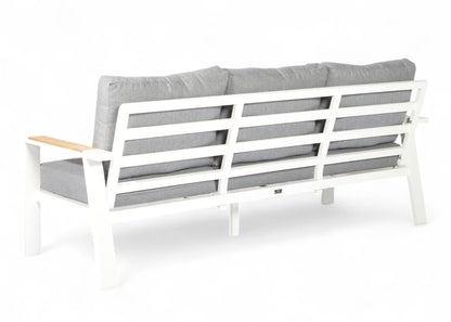 Aluminium stoel-bank loungeset – Wit –