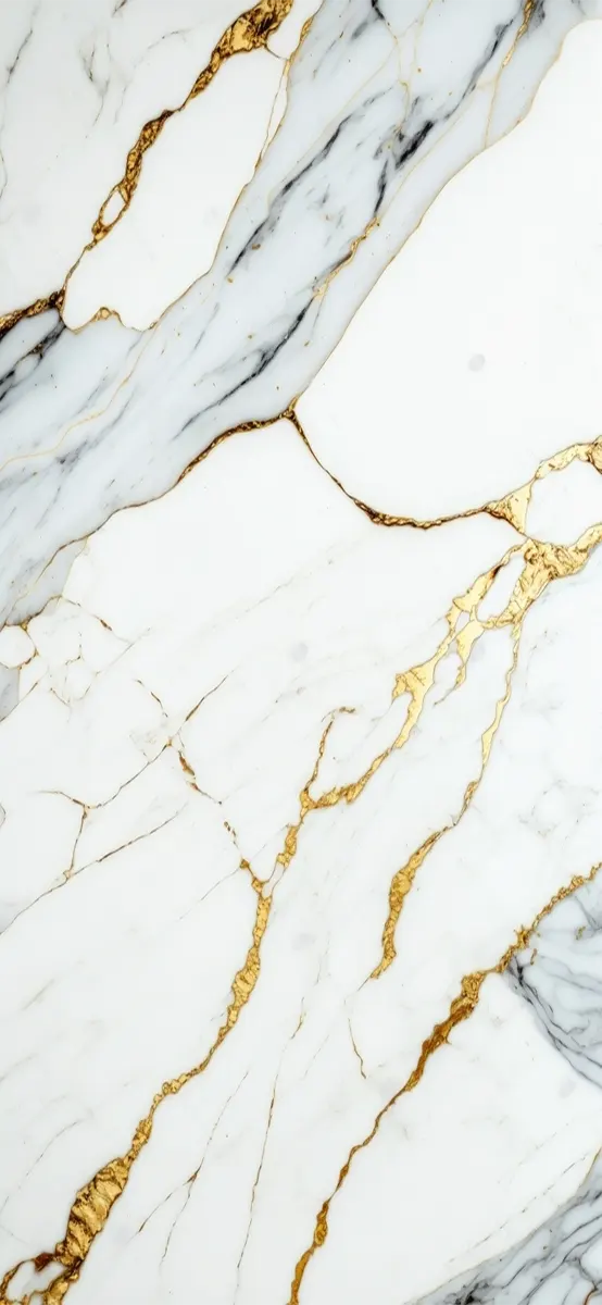 „Gold-Weiß“ – Marmor-Wandpaneel 122×260 cm