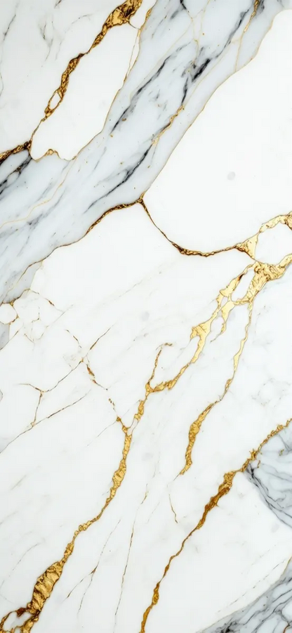 „Gold-Weiß“ – Marmor-Wandpaneel 122×260 cm