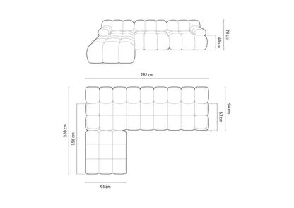 &quot;Tropea&quot; Samt - Ecksofa